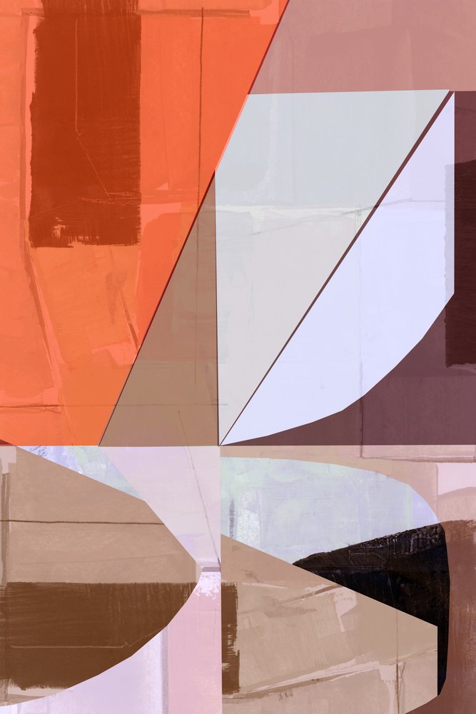 Orange Geometric Abstraction by cartissi