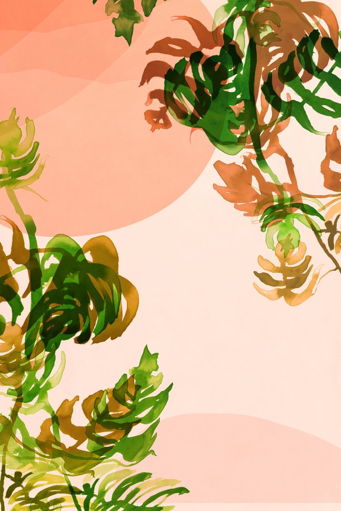 Soft Tropical Leaves Abstract by cartissi