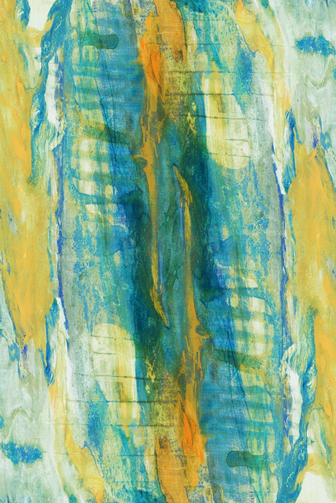 Vibrant Blue Gold Abstract by cartissi