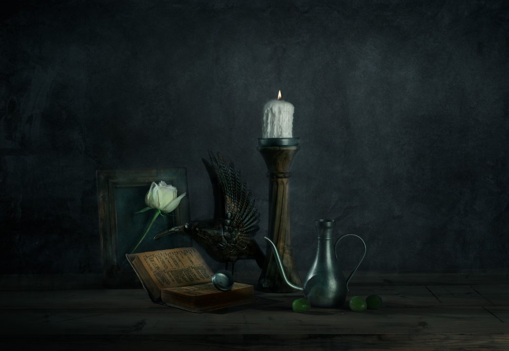 Gothic Rose and Crow by chenyi wang