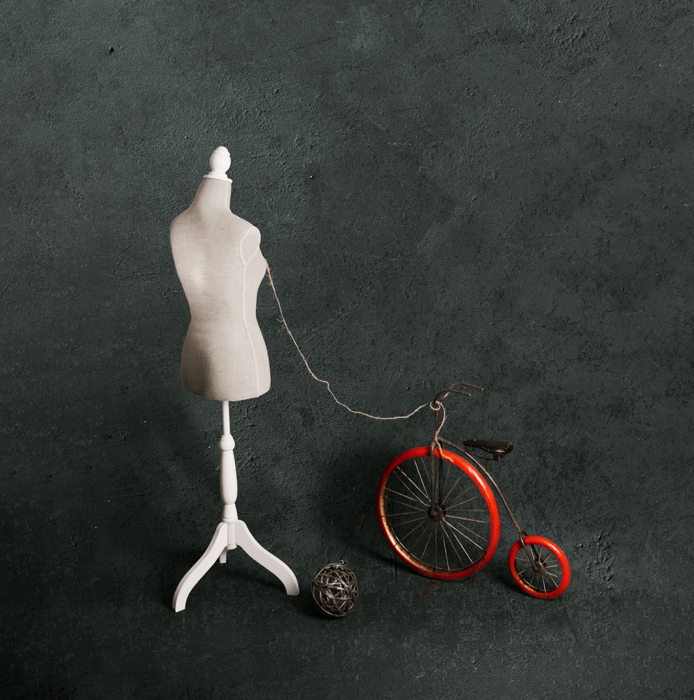 Mannequin Red Bicycle by chenyi wang