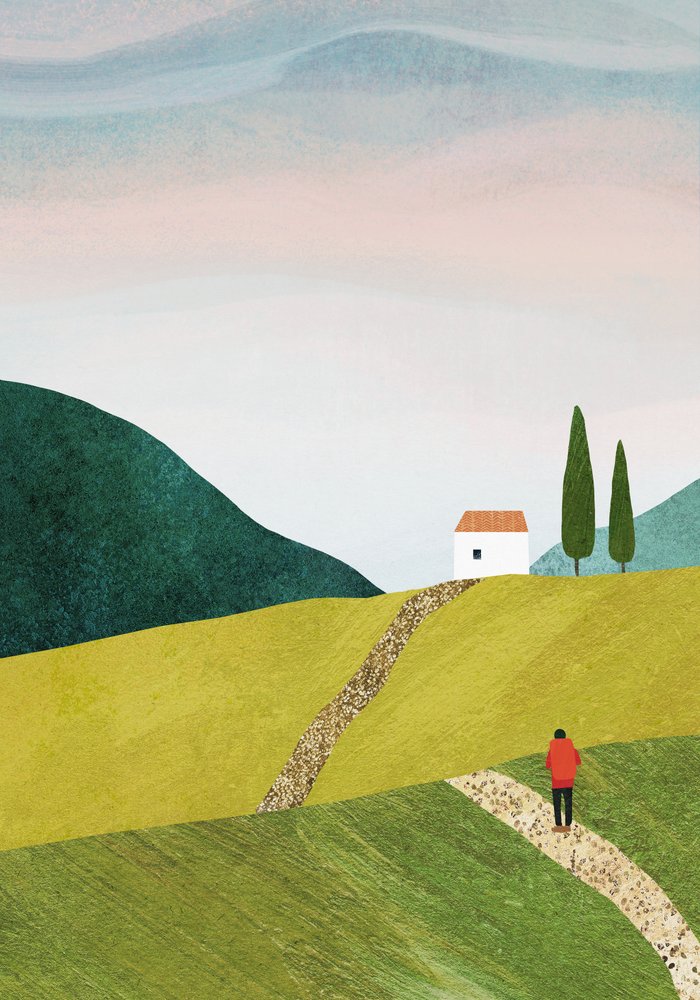 Path Through Rolling Hills by longwayhome