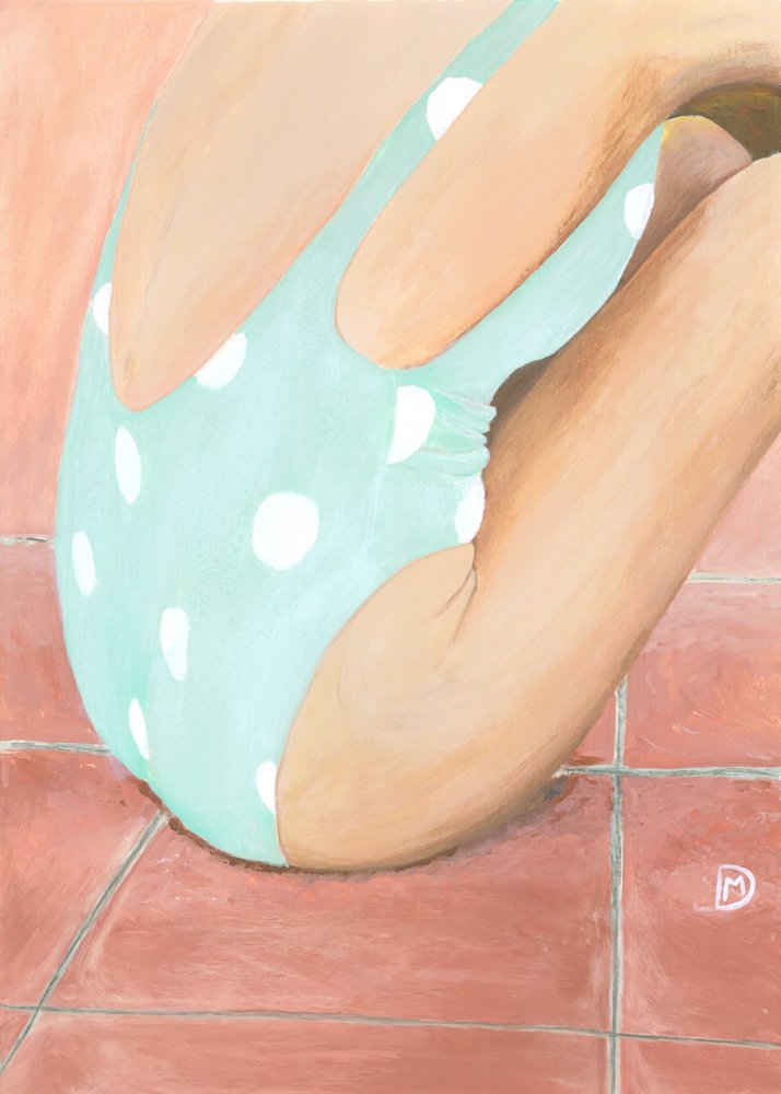 Green Polka Dot Swimsuit by marina dorgan