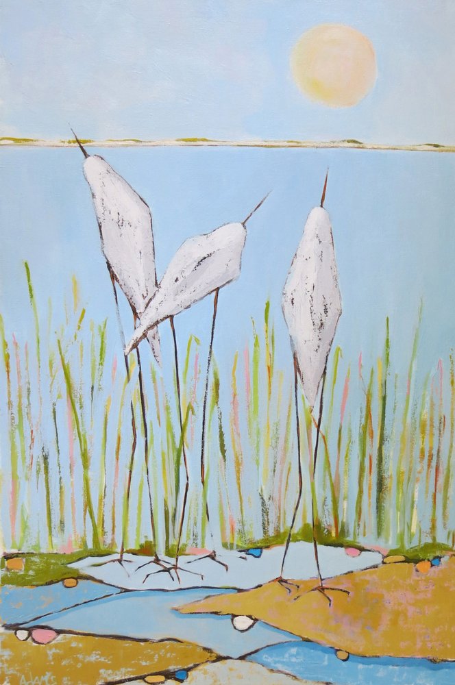 Serene Marsh Birds by phyllis adams