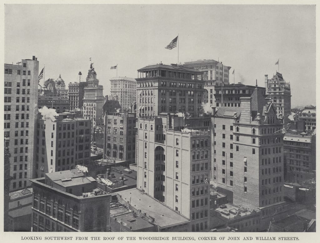 Looking Southwest from the Roof of the Woodbridge Building, Corner of