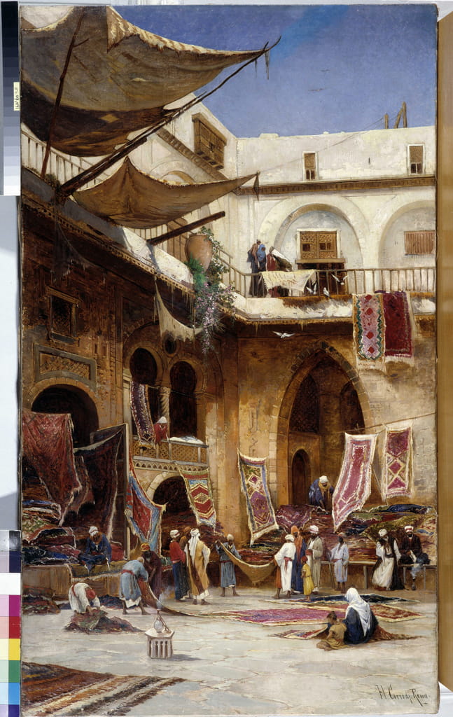 Carpet dealer in the streets of Istanbul s Stamboul district