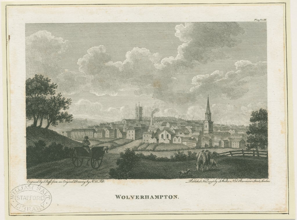 Wolverhampton South West View engraving, nd [c 1796]... (836107)