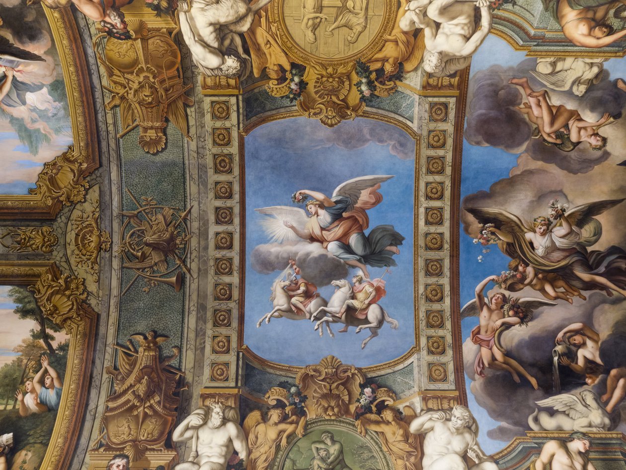 Allegory of the Sun, Fresco of the Vault of the Galerie Doree, by Francois Perrier, 1645 by Unknown