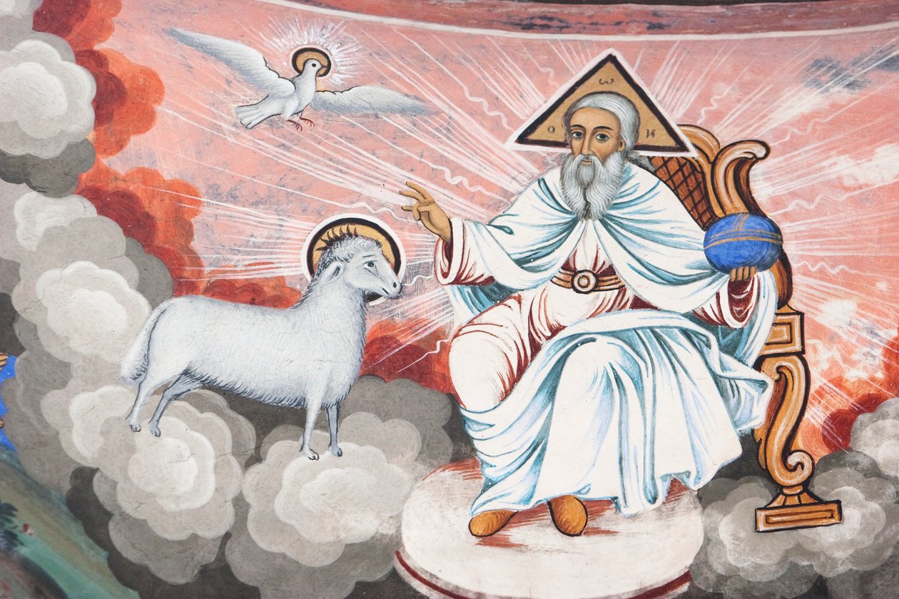 Paintings by Zahari Zograf on the Outer Walls of the Rila Monastery, Blagoevgrad, Bulgaria by Unknown