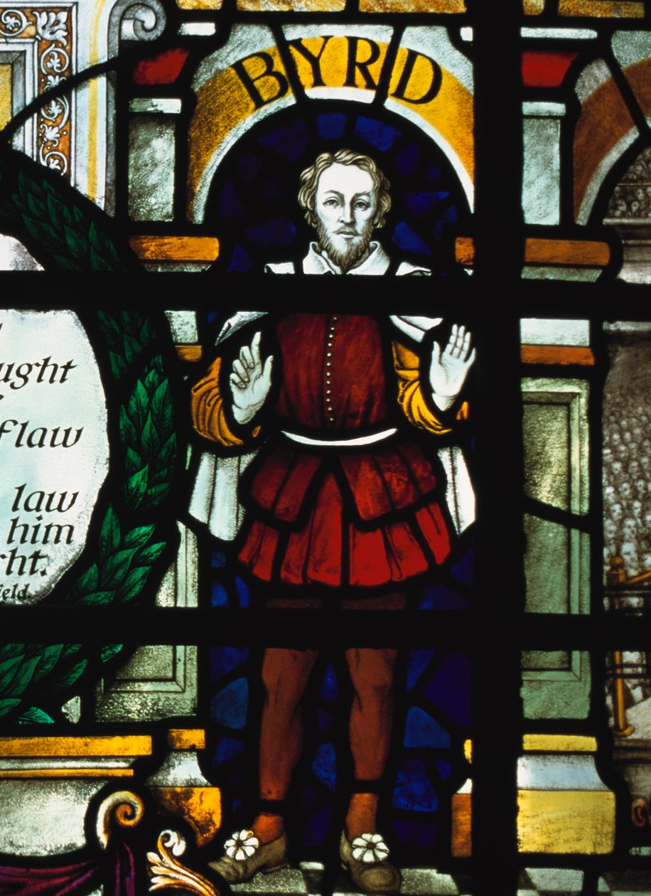 William Byrd (1543-1623) - Image of the English Composer in a Stained Glass Window, St Sepulchre Church, London by Unknown