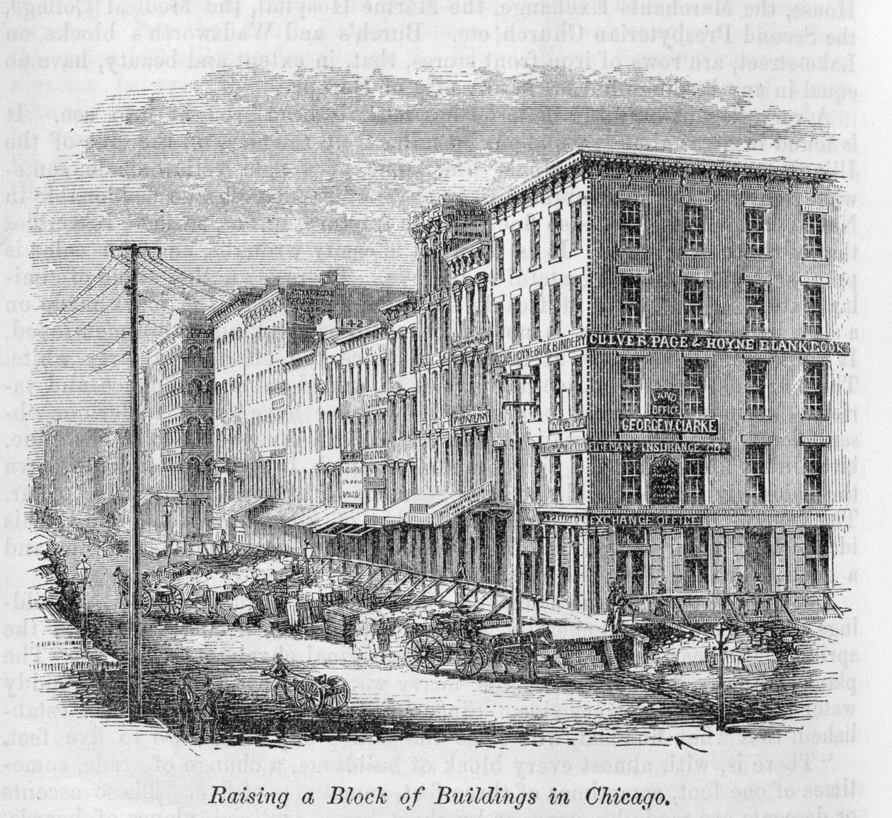 Raising a Block of Buildings in Chicago, from 