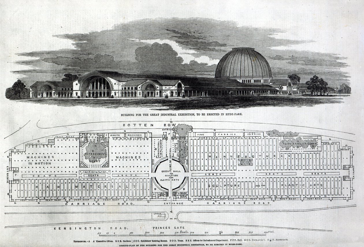 Building for the Great Industrial Exhibition, 1850 by English School