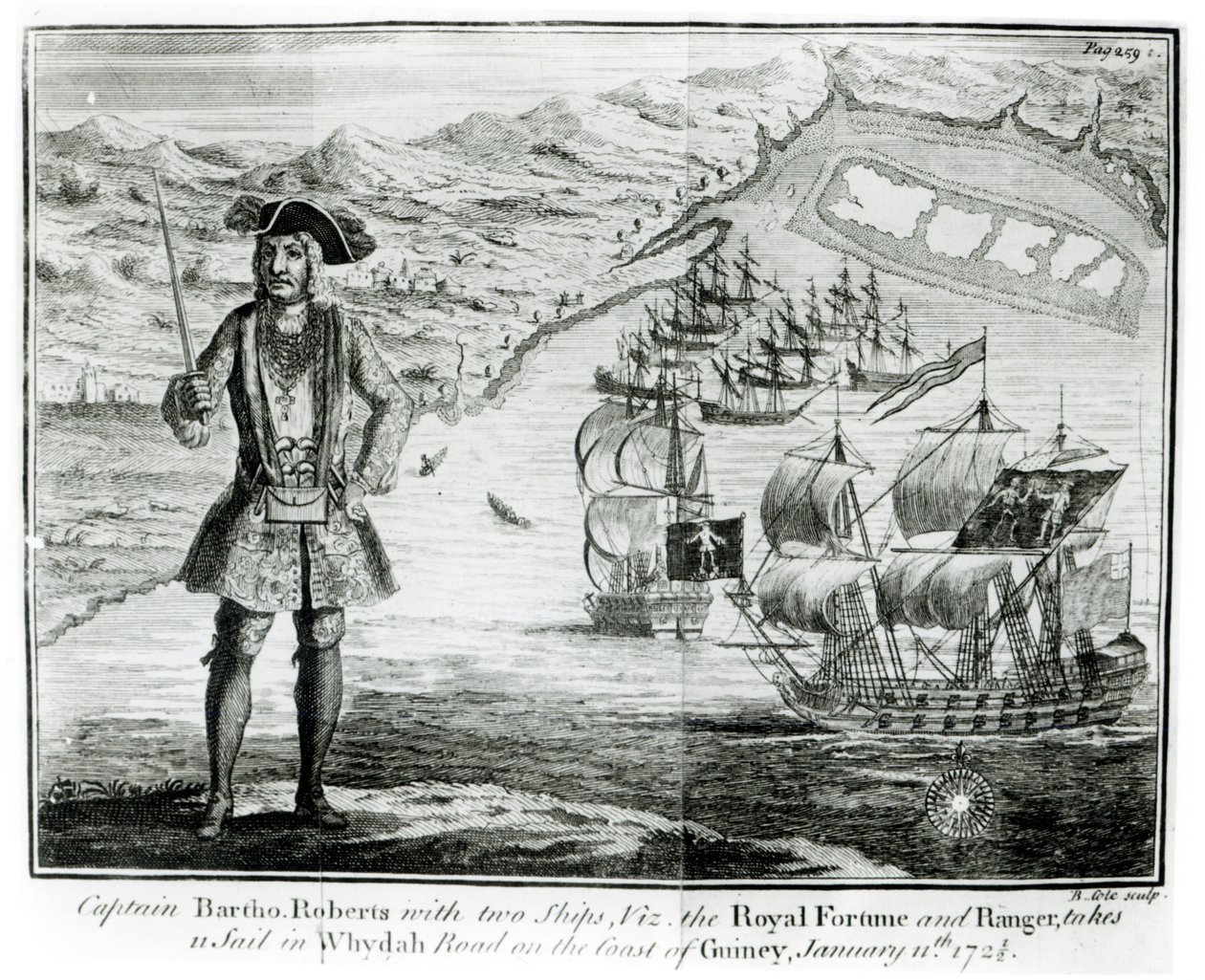 Captain Bartholomew Roberts with Two Ships, the 