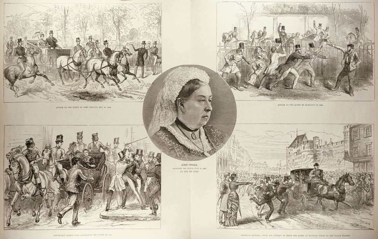 Illustrations of Attacks on Queen Victoria, from 