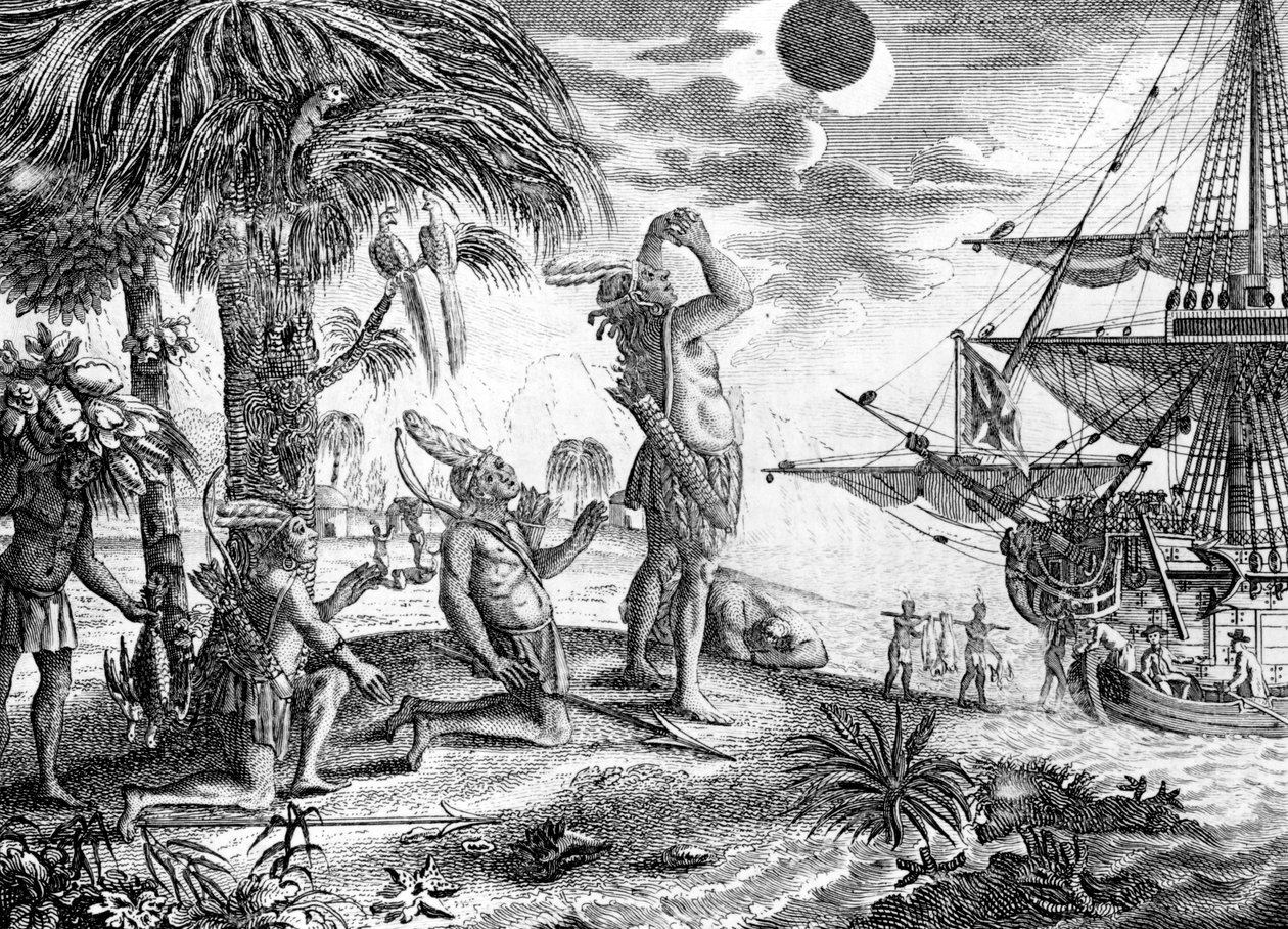 The Indians Astonished at the Eclipse of the Moon Foretold by Columbus, Illustration from 