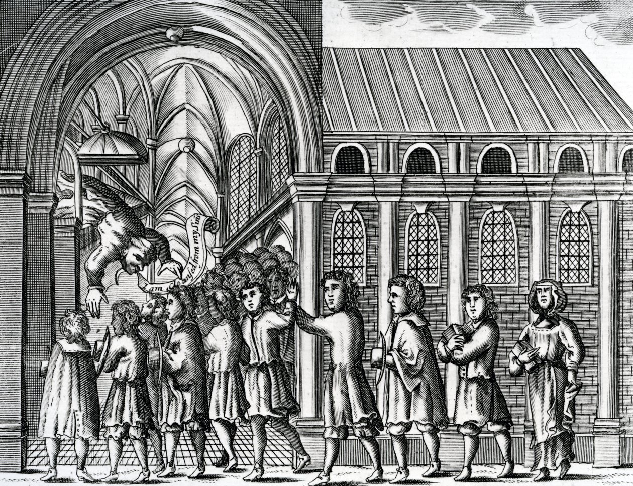 The Description of a Popish Priest Who, When He Had Taken Away the Glory and Office of Christ, Fell Down Suddenly, and Died (Illustration from 