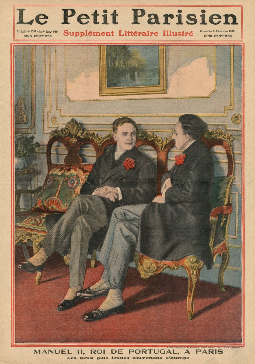 Manuel II, King of Portugal, in Paris with Alfonso XIII, King of Spain, the Two Youngest Sovereigns in Europe, front cover illustration from 