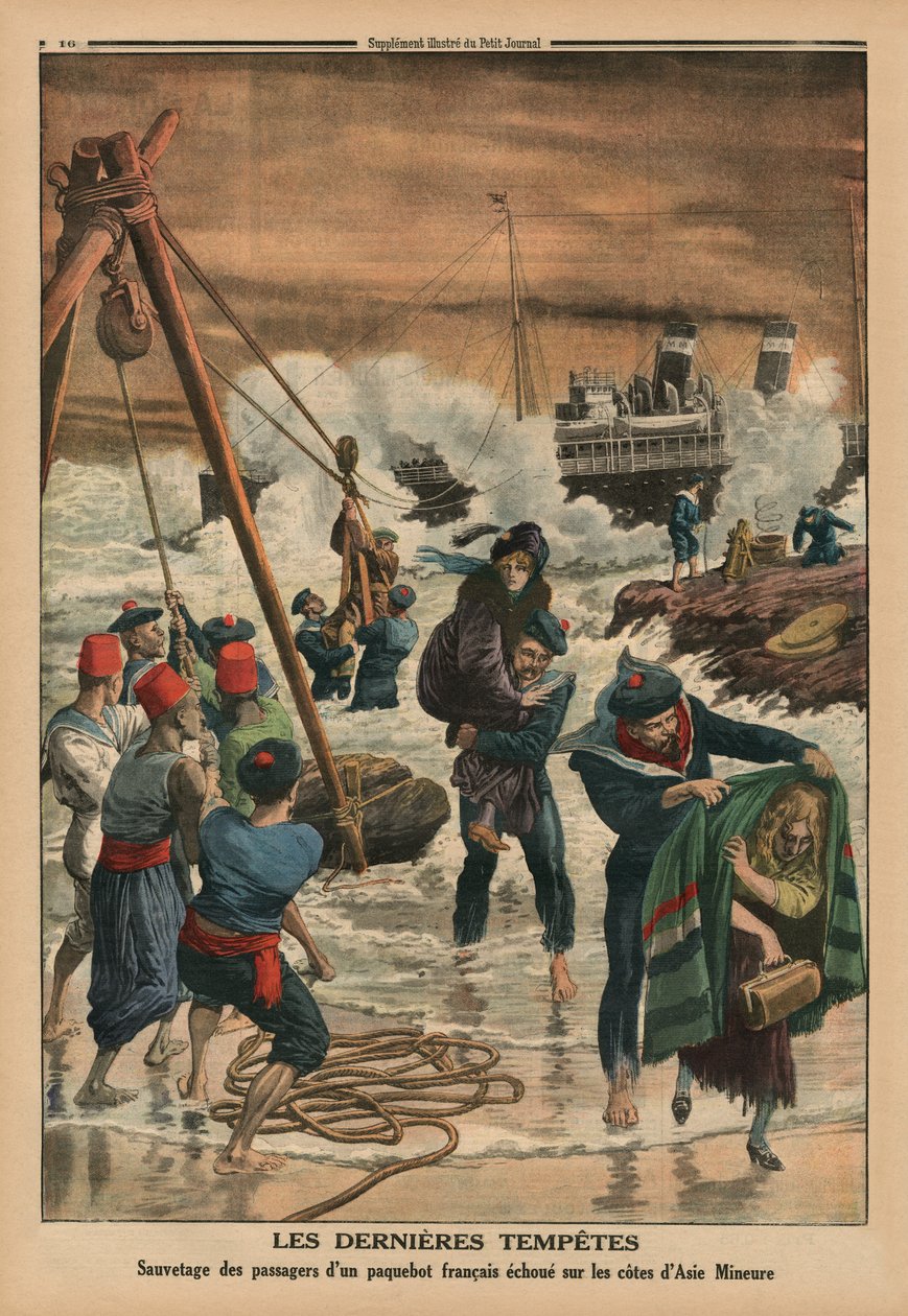 The Last Sea Storms, Rescuing the Passengers of a French Liner Lying on the Coast of Asia Minor, Back Cover Illustration from 