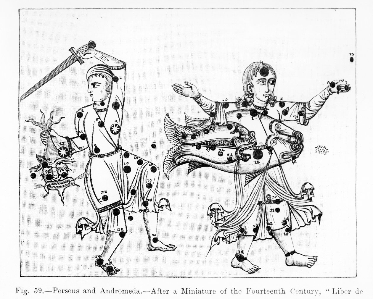 Perseus and Andromeda, from Liber de Stellis Fixarum, Illustration from 