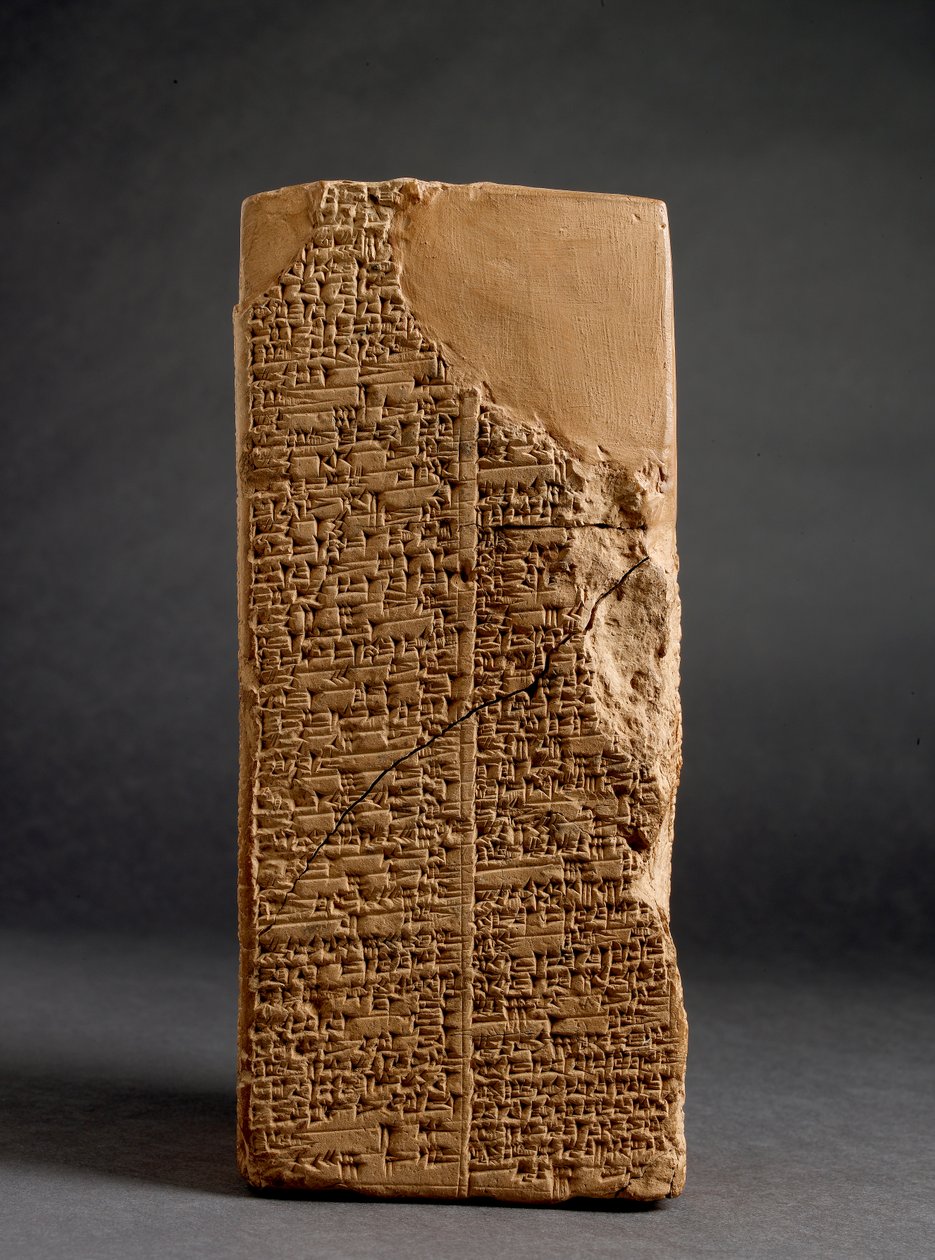 Baked Clay Prism ('Weld-Blundell Prism') with the Sumerian King List ...