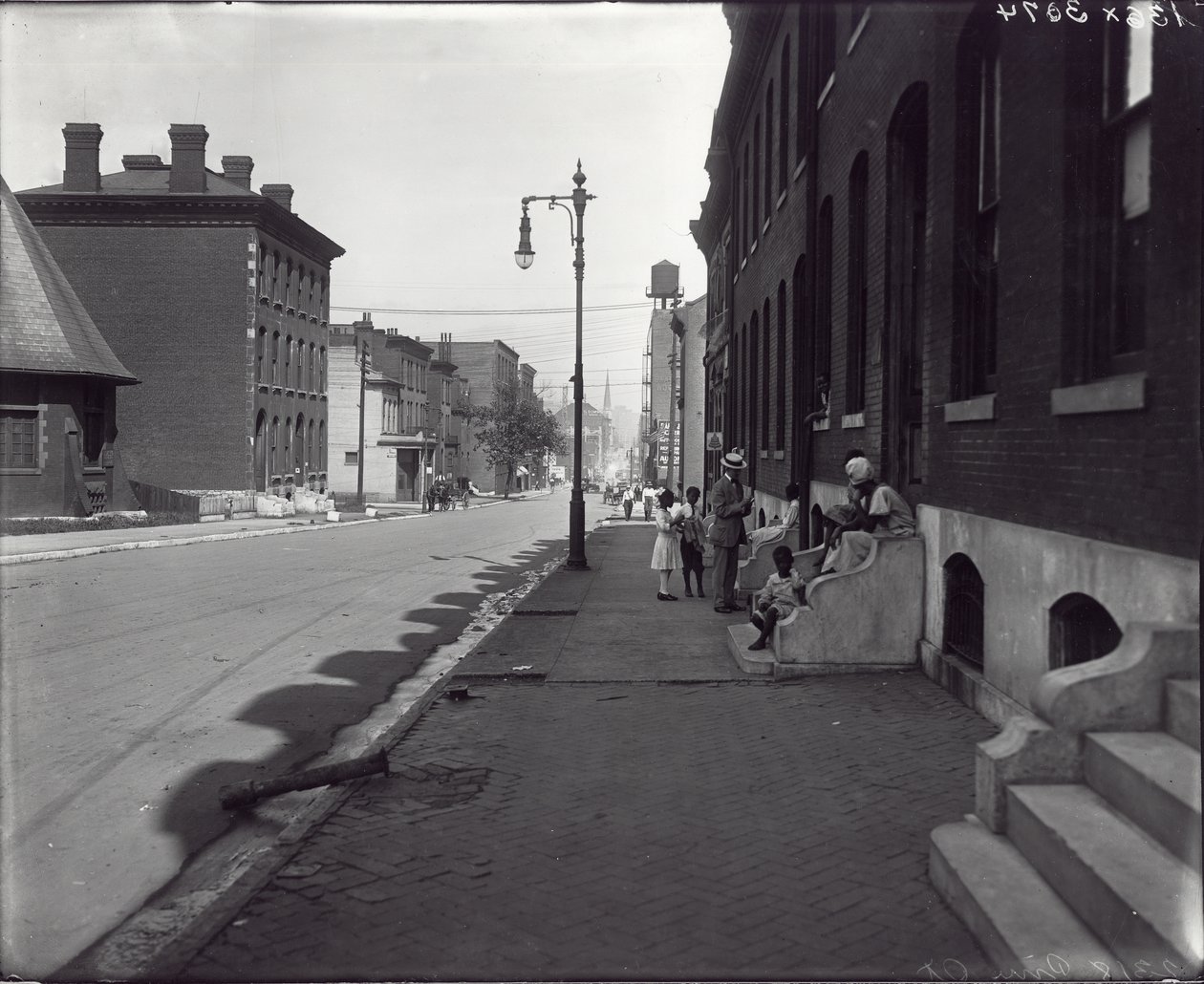 African-American Family on Stoop Outside 2318 Pine Street by Unknown