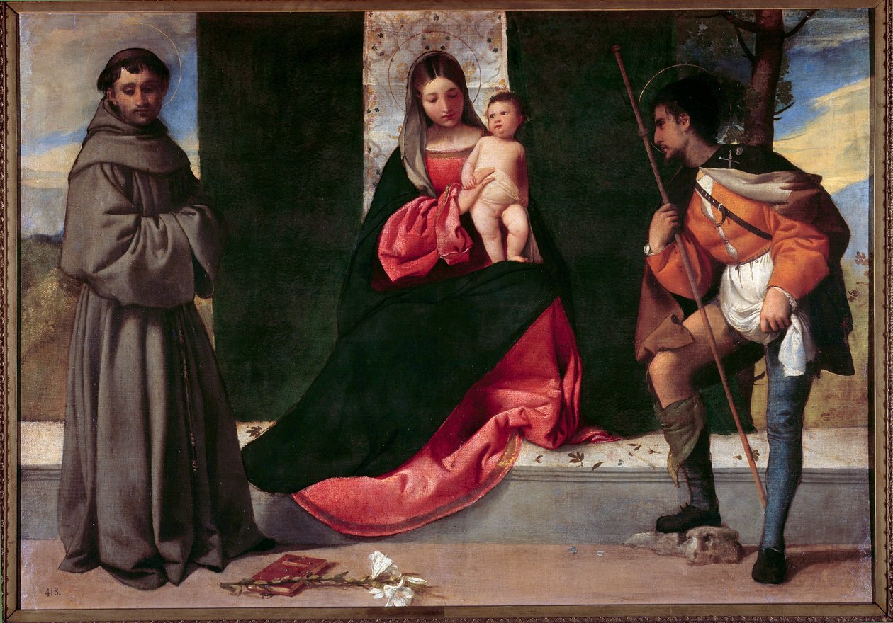 The Virgin and Child between Saint Anthony of Padua and Saint Roch by Giorgione