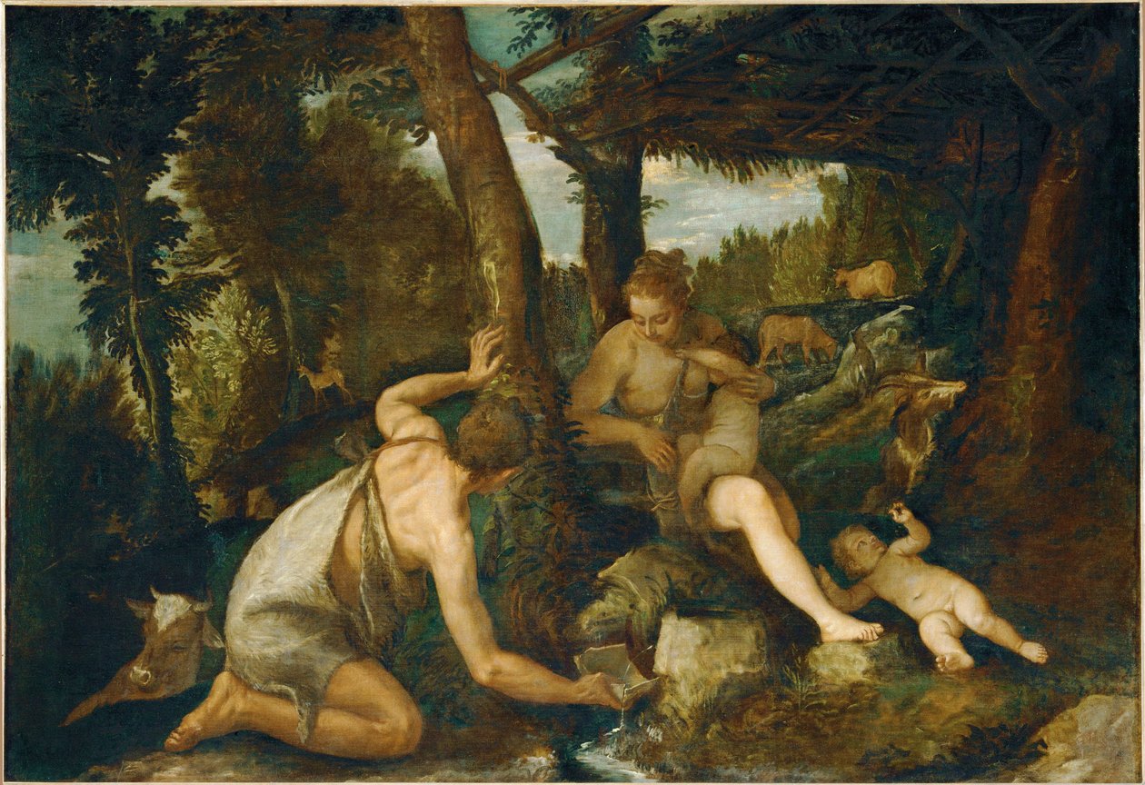 Adam and Eve after the expulsion from paradise by (1528-88) Veronese