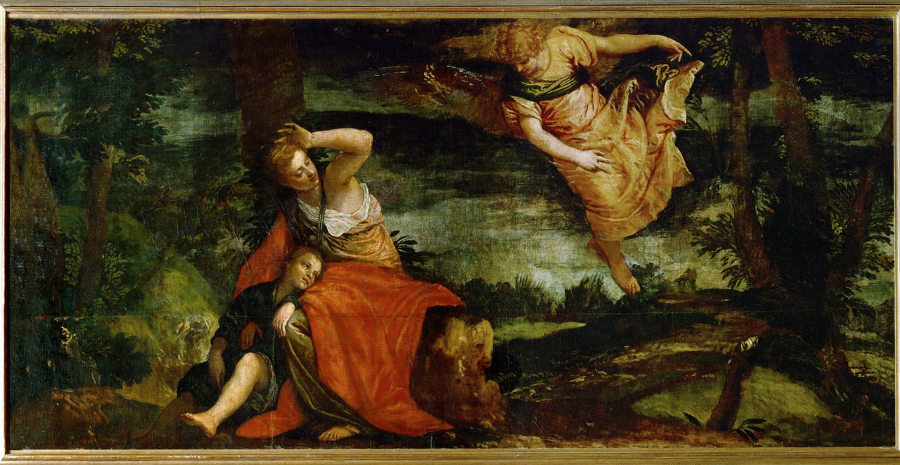 Hagar and Ismael in the Desert of Bersheeba, Israel by (1528-88) Veronese