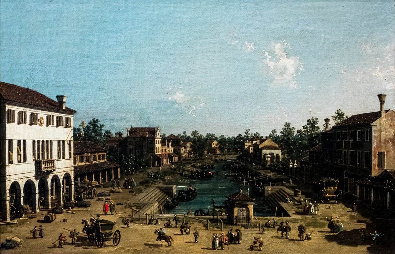 View of Mestre with the Canale delle Barche by (1697-1768) Canaletto