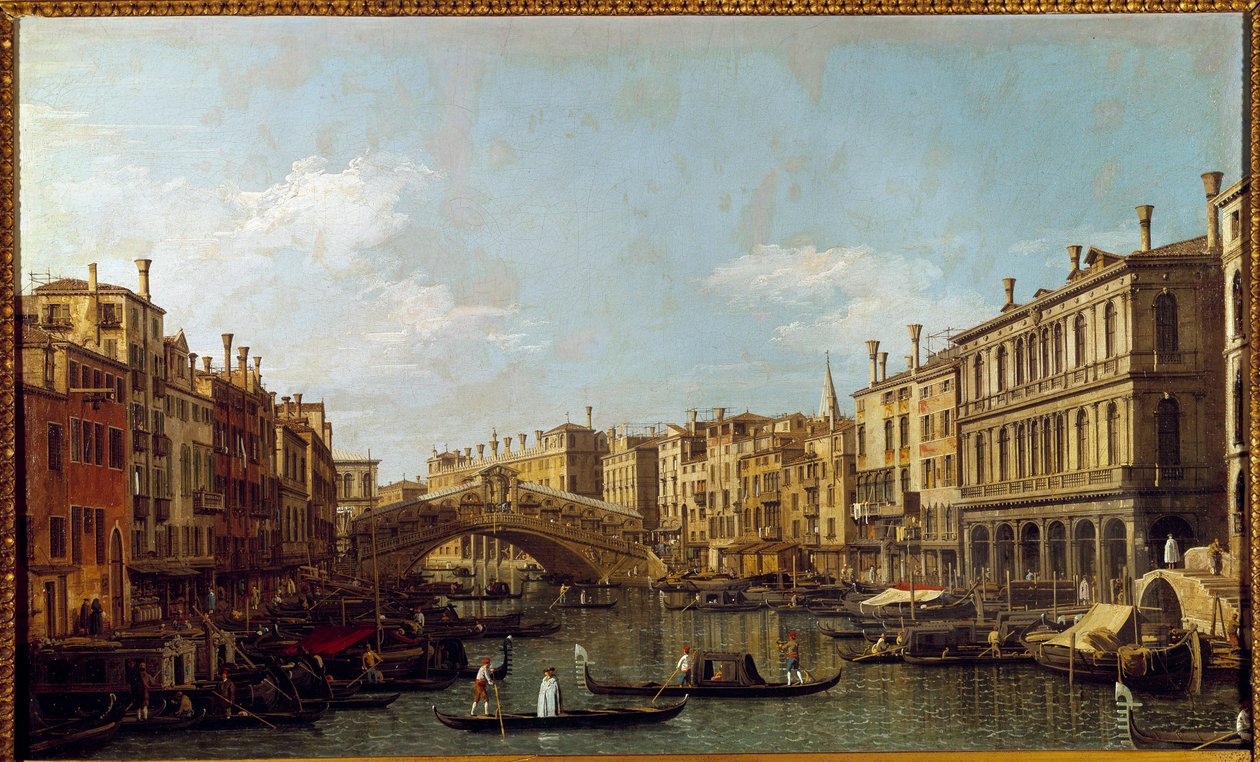 The Great Canal and Bridge Rialto in Venice by Canaletto