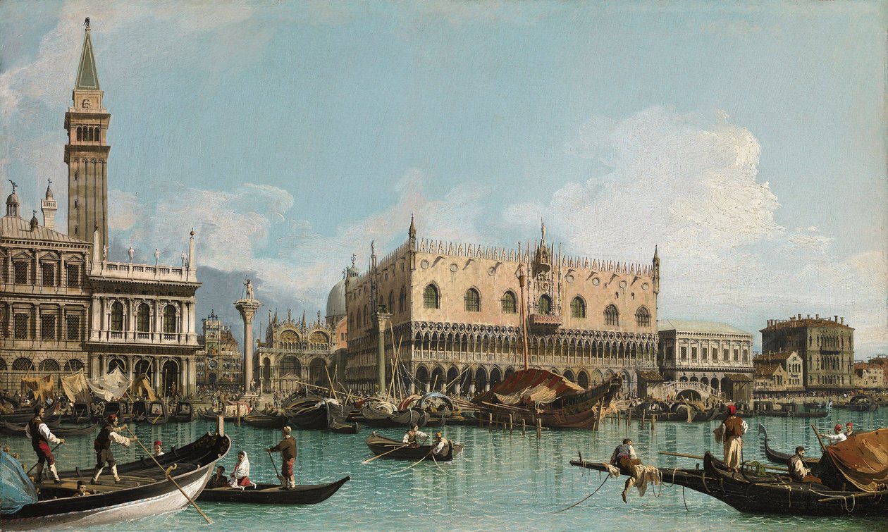 The pier near the Piazza San Marco in Venice by Canaletto by Canaletto