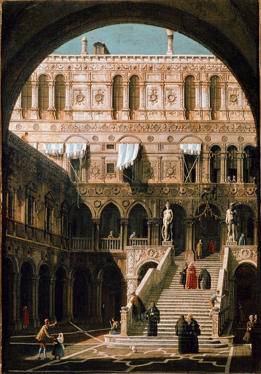View of the Staircase of the Giants, Ducal Palace of Venice by Canaletto