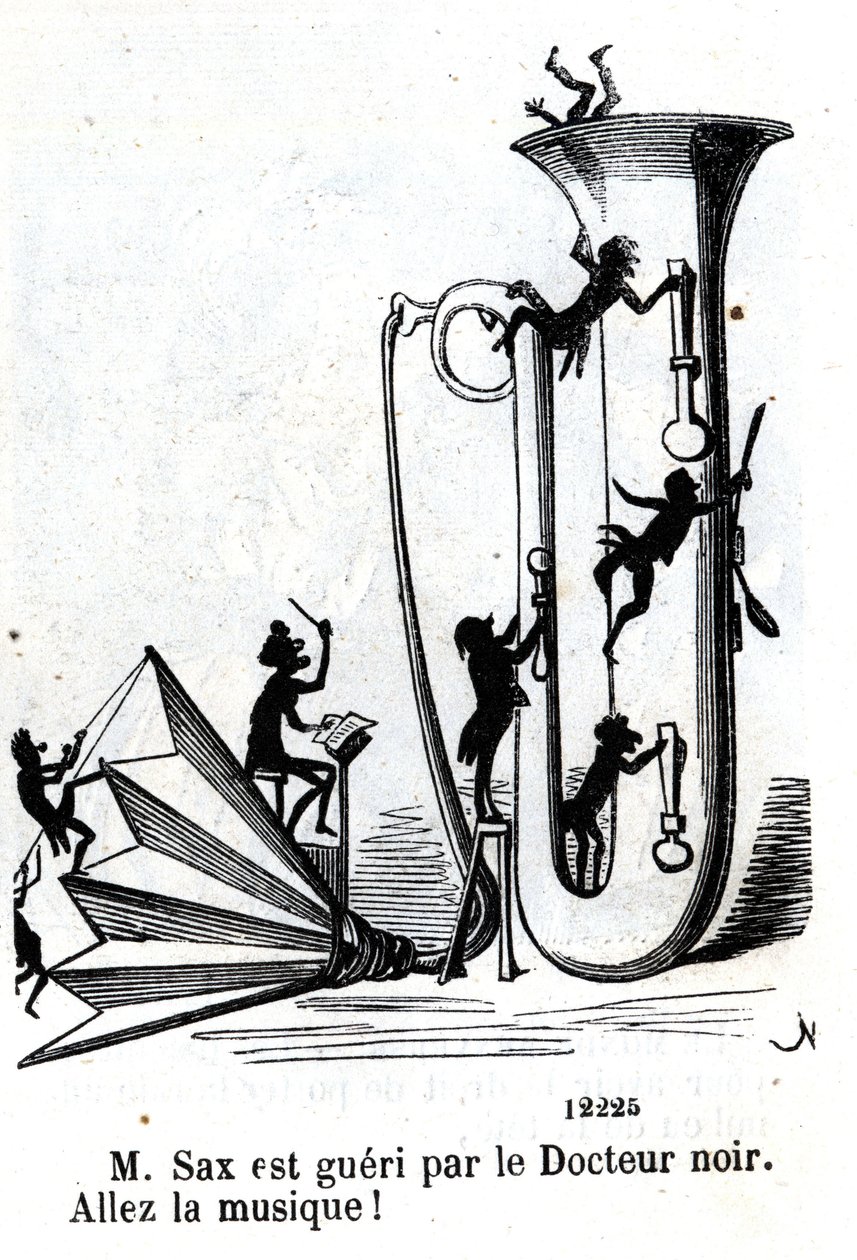 Mr. Sax is Wounded by the Black Doctor. (Adolphe (Adolph) Sax, Inventor of the Saxophone (1814-1894)) by Nadar