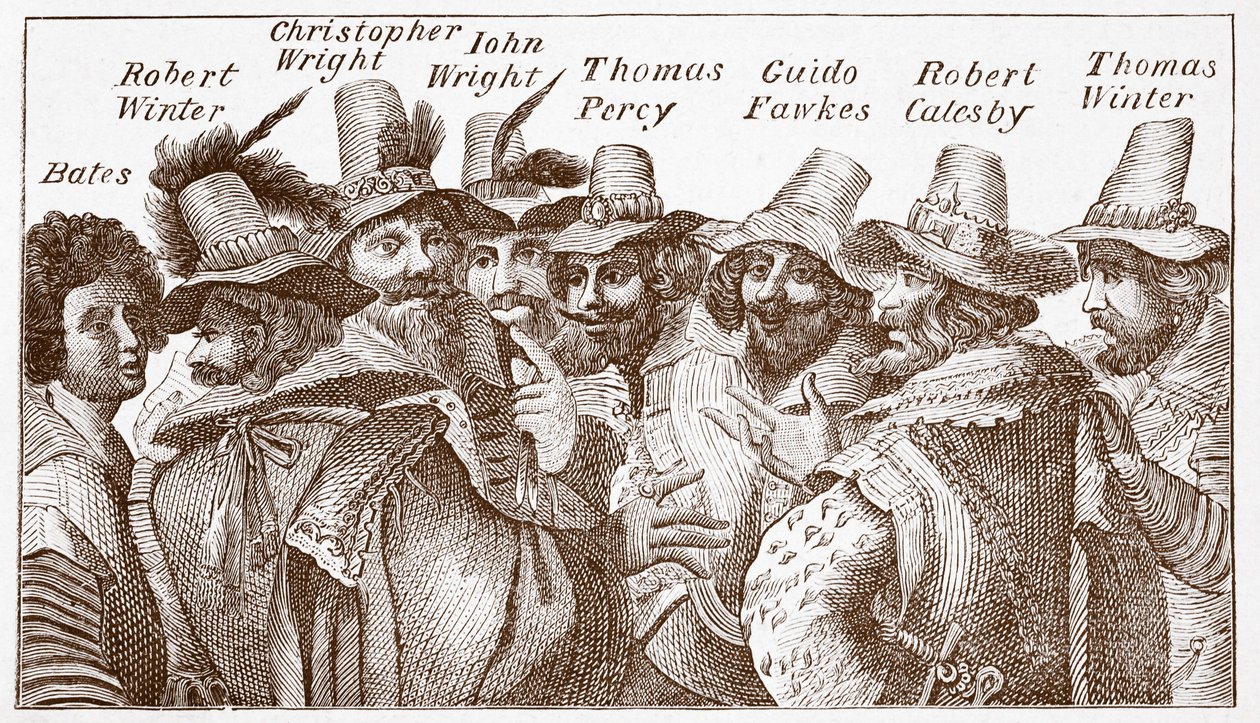 The Gunpowder Plot Conspirators, After a 1606 Engraving by (after) English School