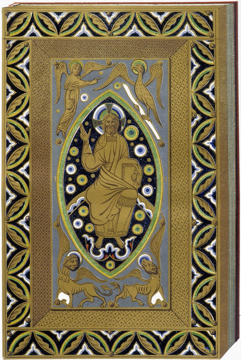 Christ in Mandorla with the symbols of the 4 evangelists by (after) French School