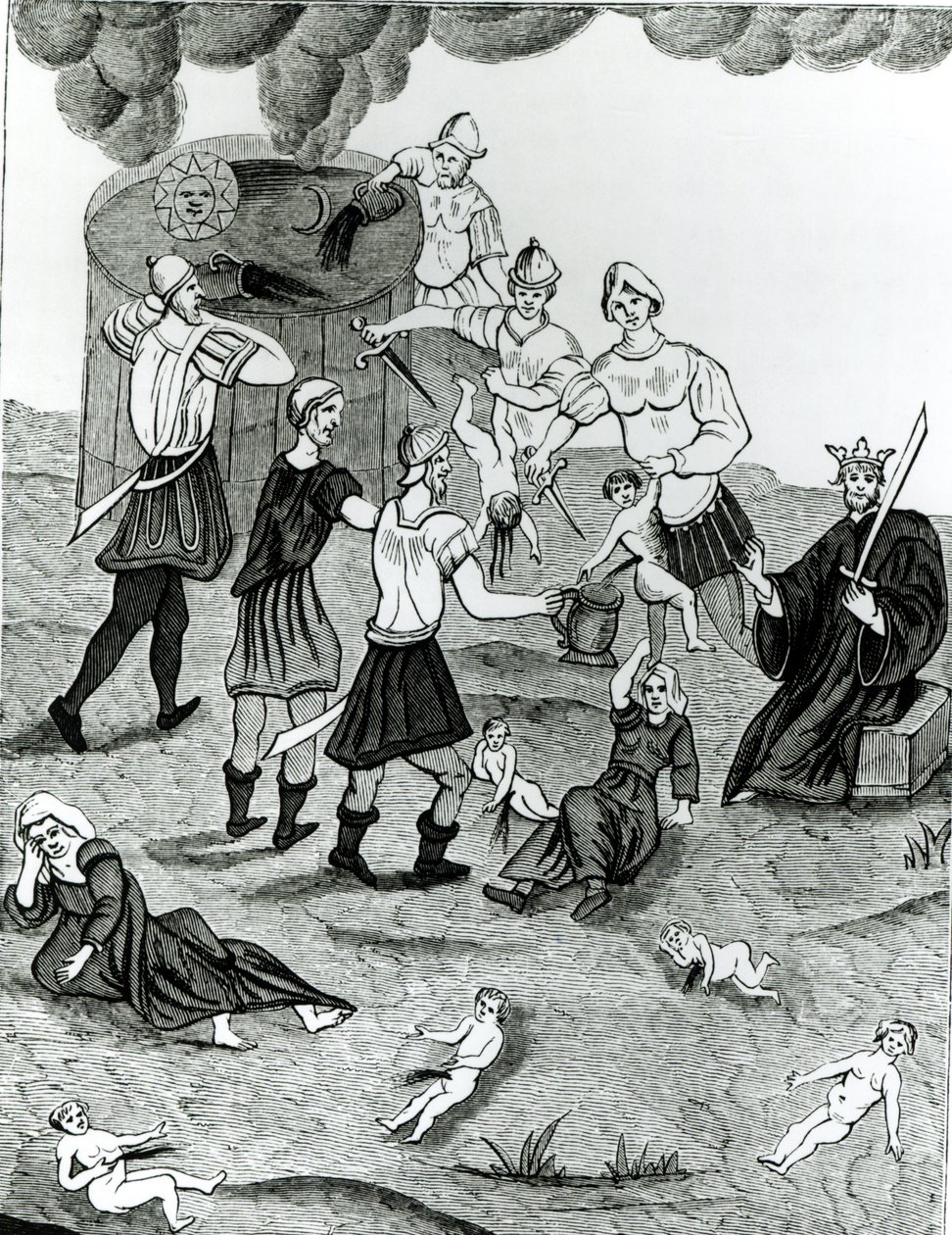Jews Taking Blood from Christian Children for Their Mystic Rites, After a Drawing in the 