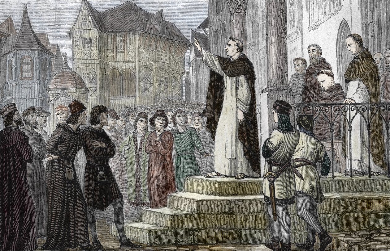 Representation of Albert the Great Teaching in Paris, at the University of Paris, at the First Dominican Convent on Rue Saint Jacques by (after) French School