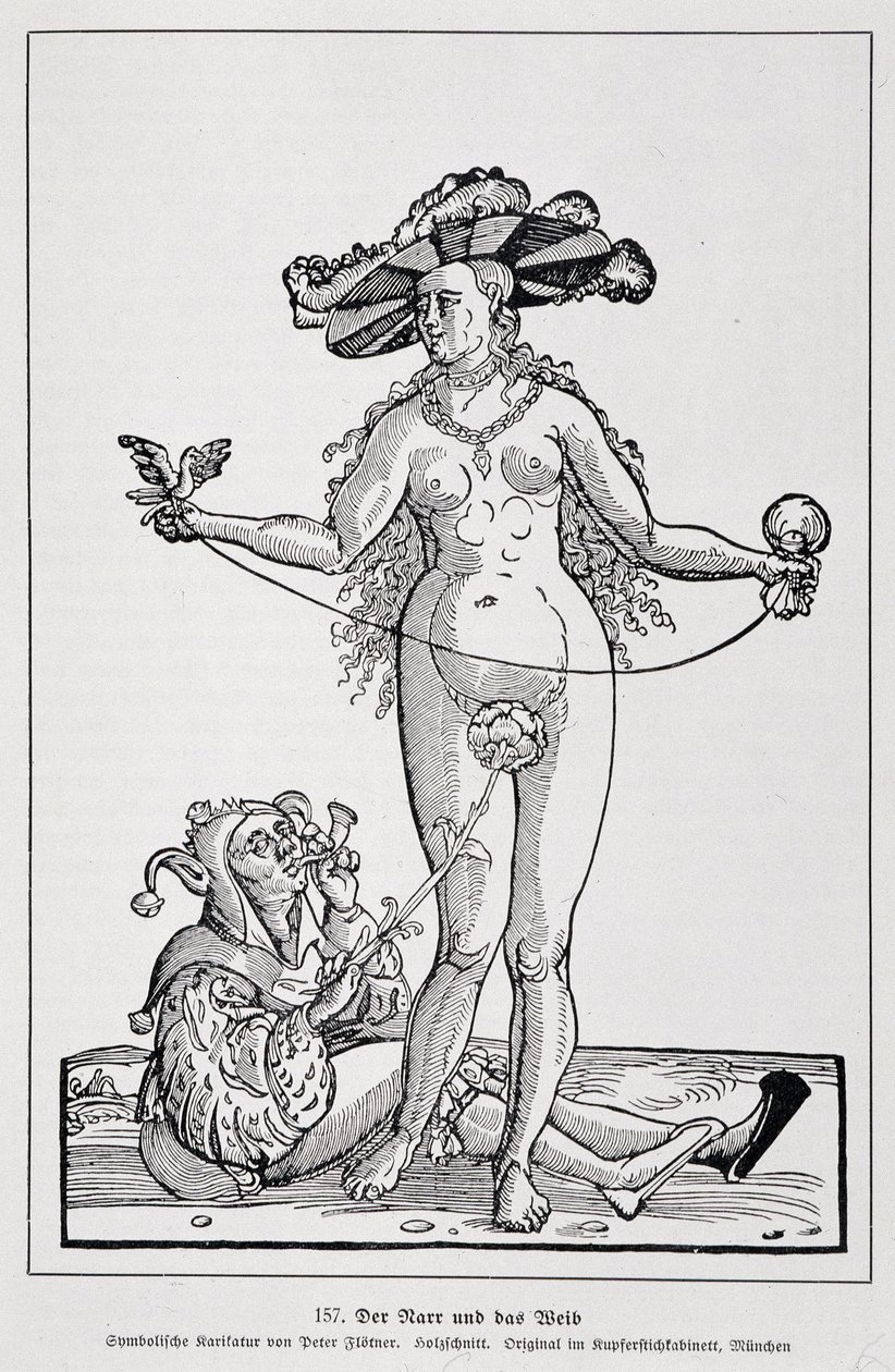 Woman and Madman Tickling His Penis with a Flower, 