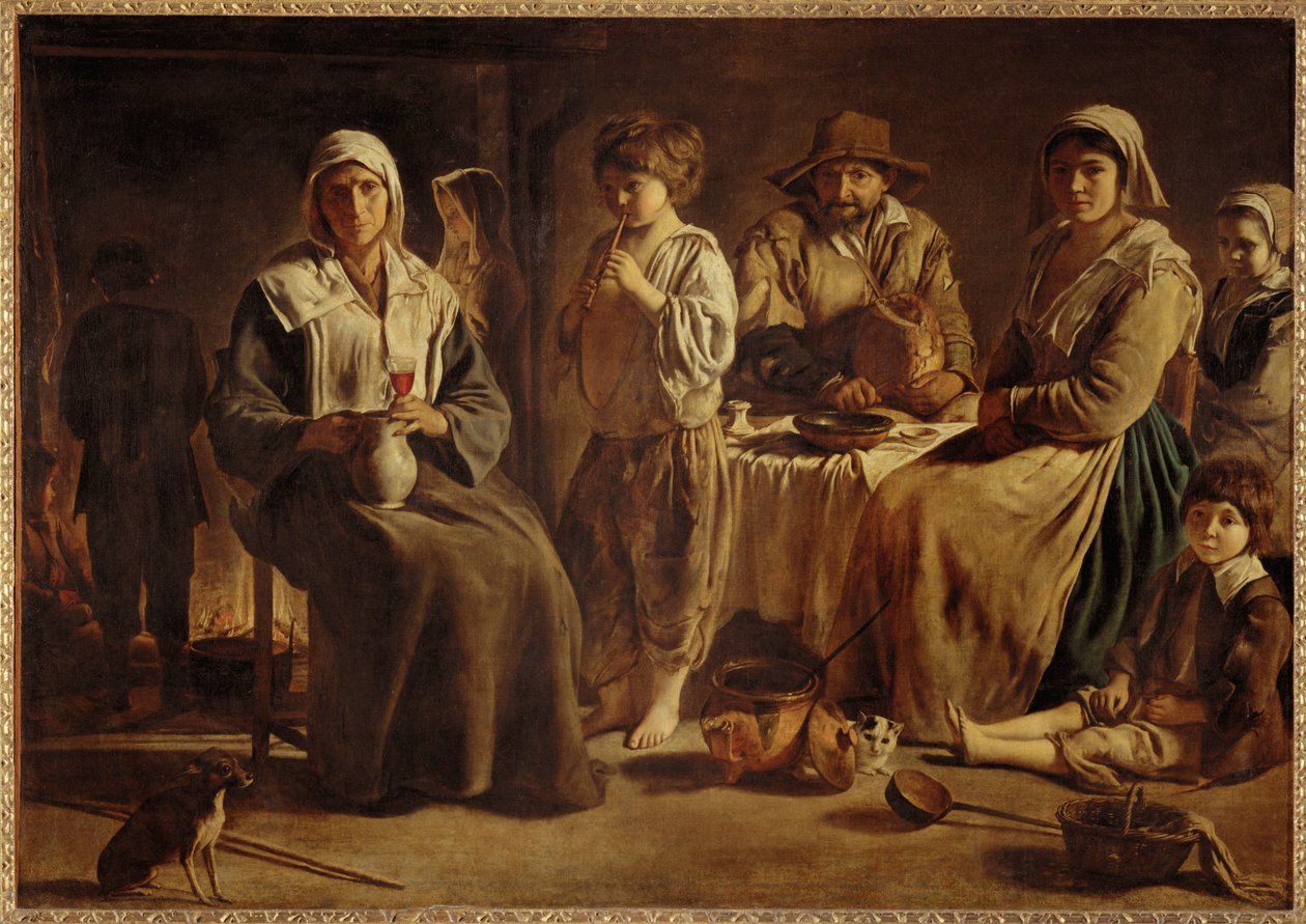 Famille de paysans dans un interieur by (after) Le Nain Brothers