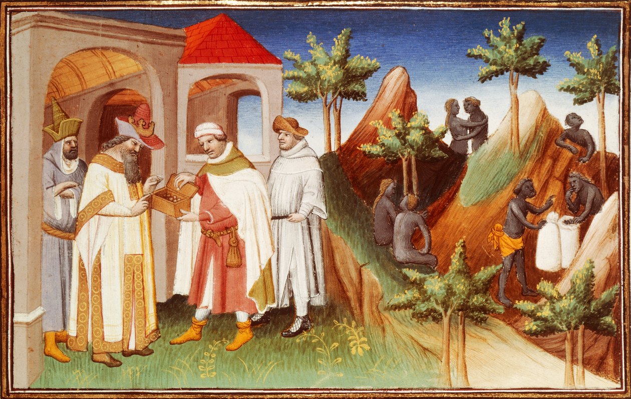 King of Lar Buying Pearls, Miniature from 