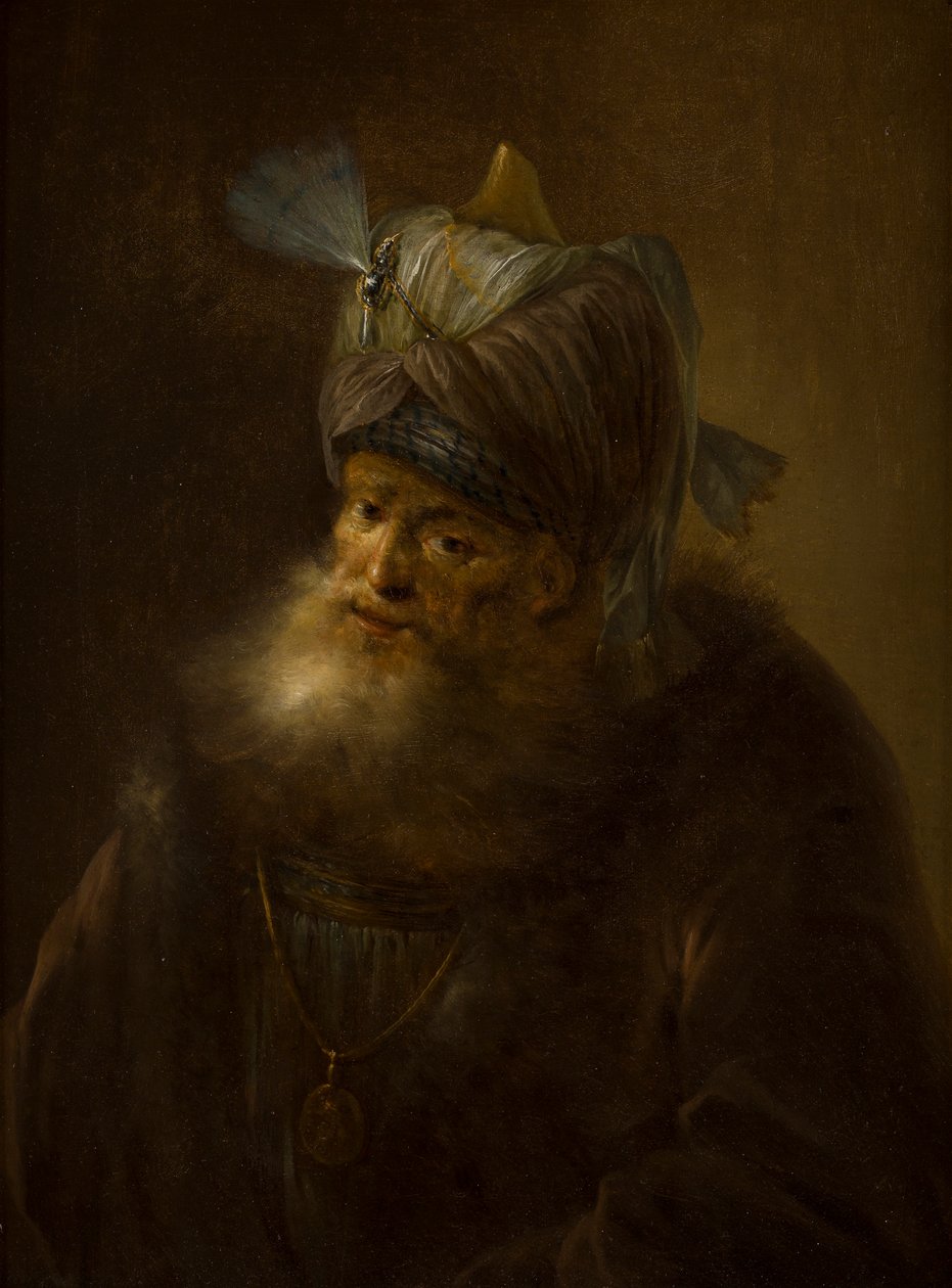 Portrait of a Man in a Turban by (follower of) Rembrandt Harmensz. van Rijn