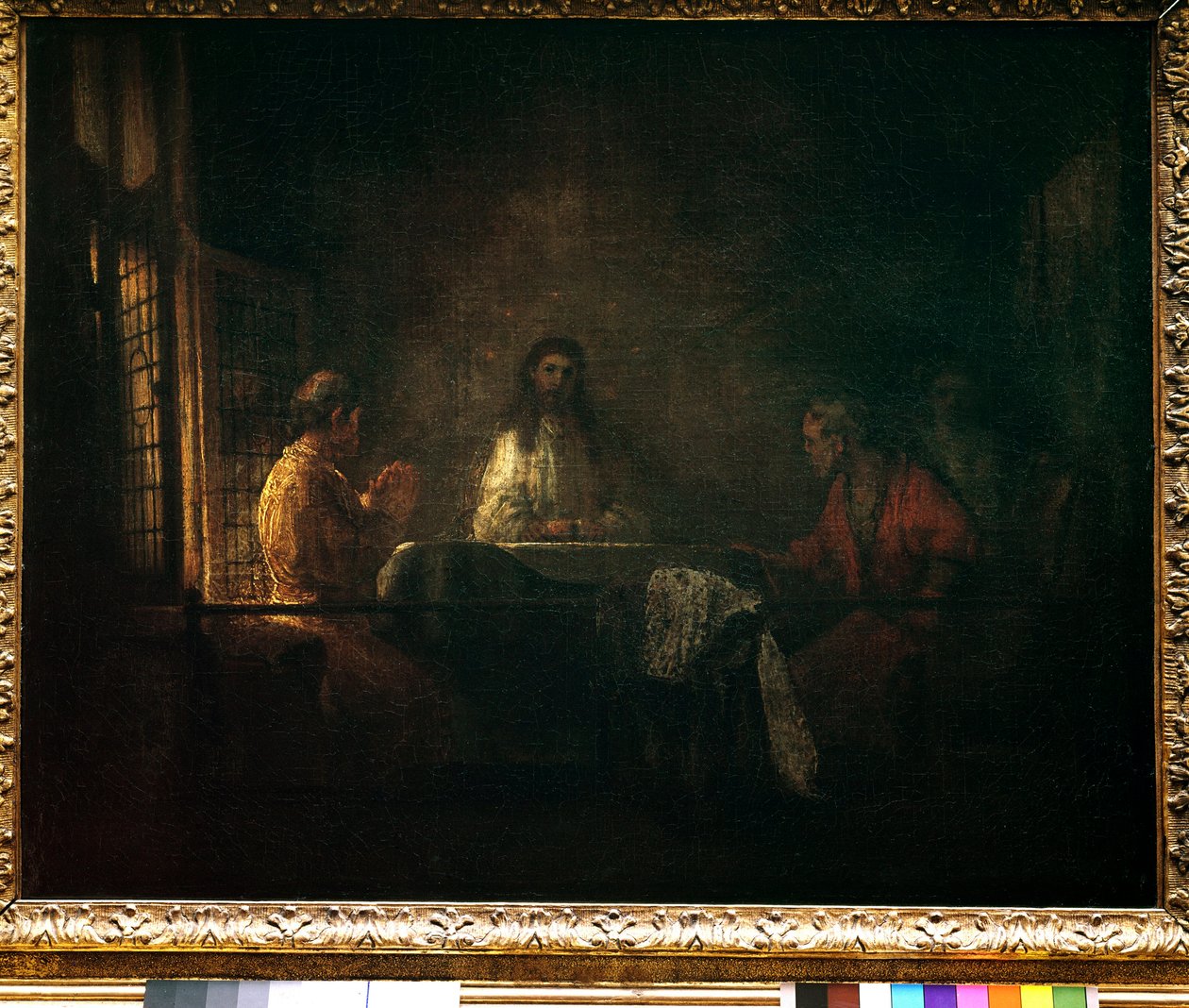 The Pilgrims of Emmaus by studio of Rembrandt Harmensz. van Rijn