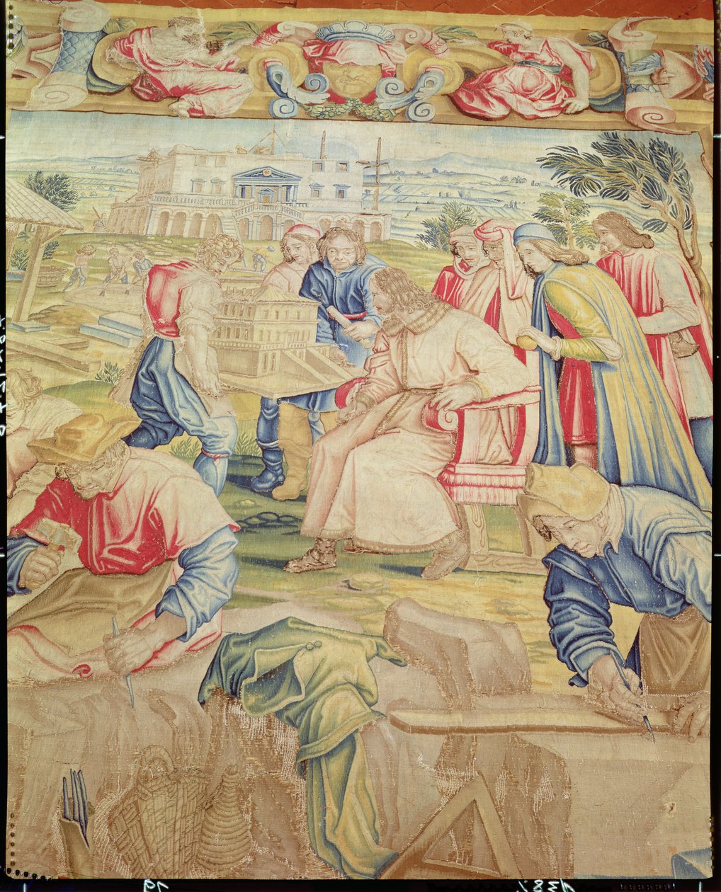 Lorenzo Medici and Giuliano da Sangallo Inspecting the Model for the Villa at Poggia a Caiano by Benedetto di Michele Squilli and Joannes Stradanus by Unknown