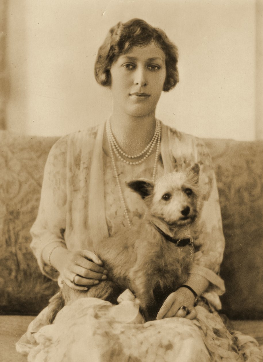 Princess Mary and Her Dog c. 1920 by Unknown
