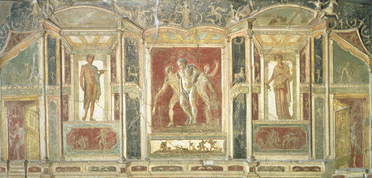 Relief Panels with Dionysus and Other Figures Standing in Trompe L