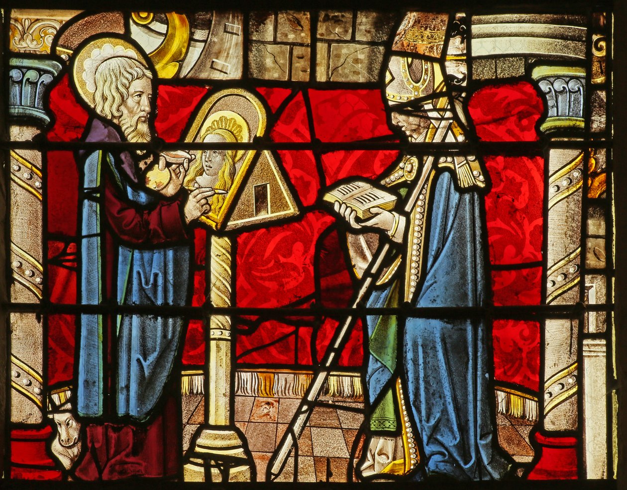 St Luke Painting a Portrait of the Virgin Mary; also a Bishop (St Peter?), Rumilly by Unknown