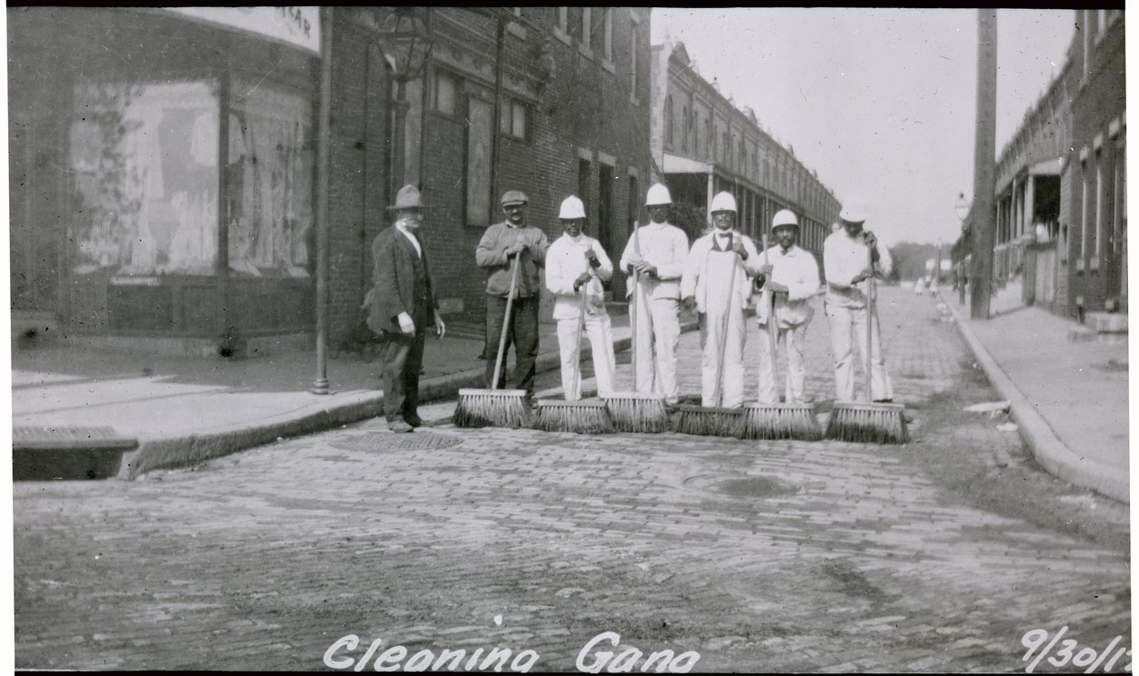 City Street Cleaning Gang, Philadelphia, c.1920 by American Photographer