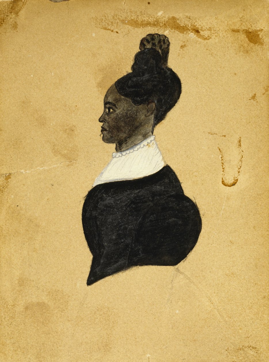 Silhouette Drawing of a Young Woman, c. 1840-1850 by American School