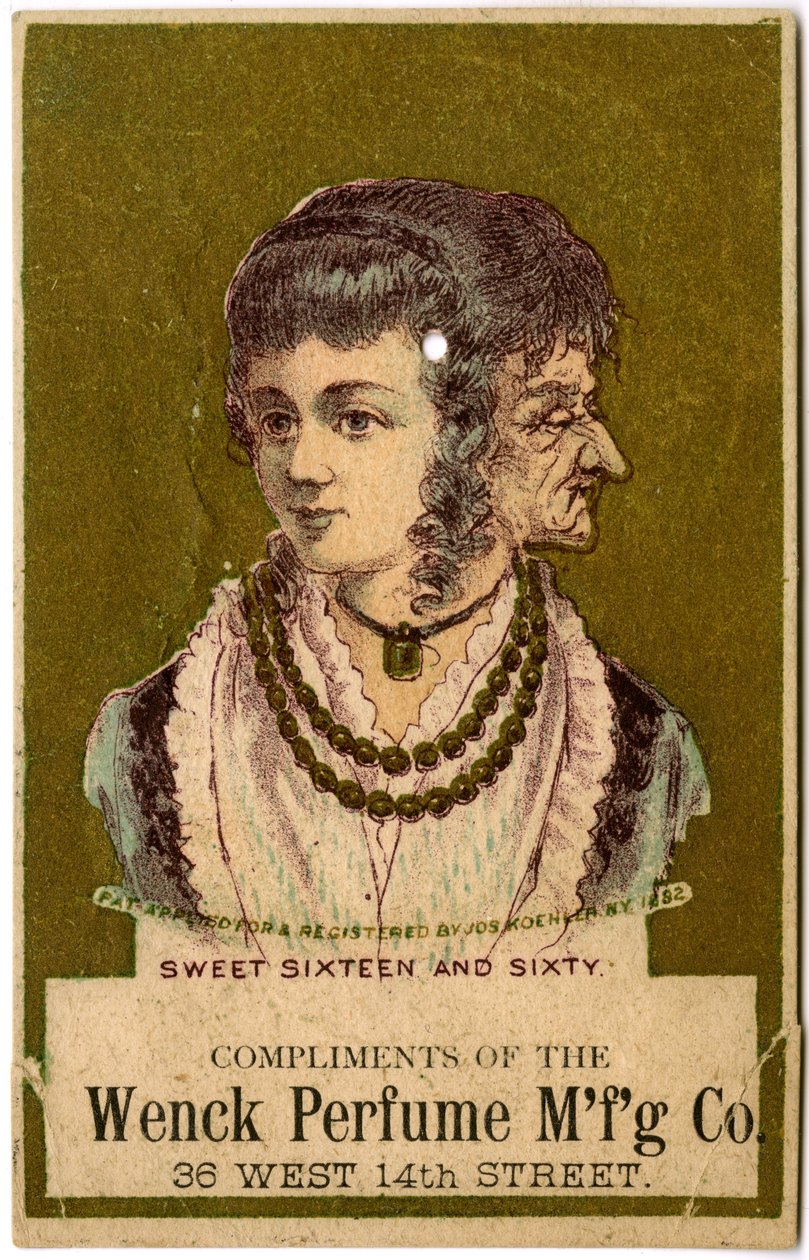 Sweet Sixteen and Sixty, Compliments of the Wenck Perfume Mfg Co., 36 West 14th Street., 1882 by American School