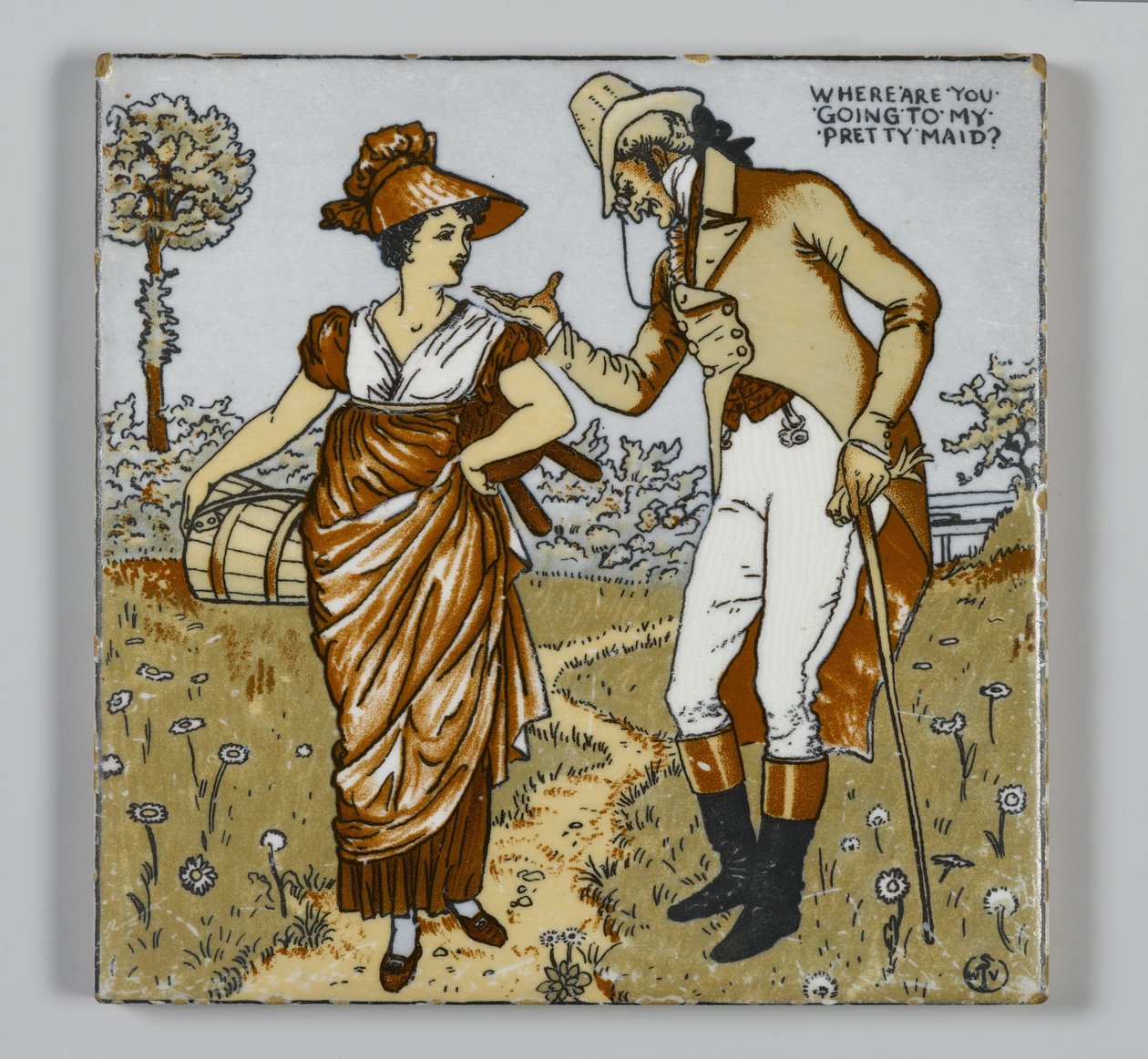 Tile by the Walter T. Crane Wheeling Pottery Company, c.1890 by American School